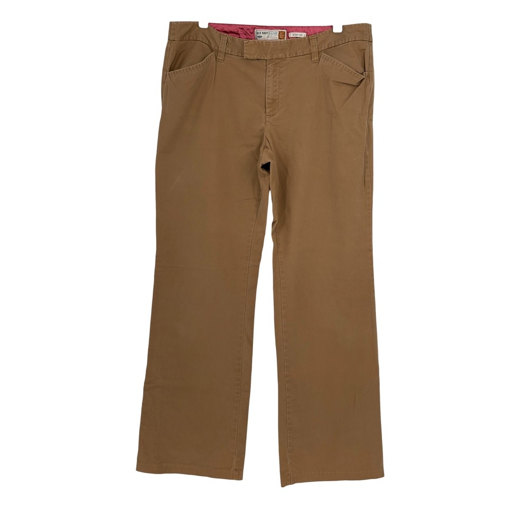 Old Navy Vintage 2005 Chino Pants Brown Low Rise Straight Leg Stretch Size 12
